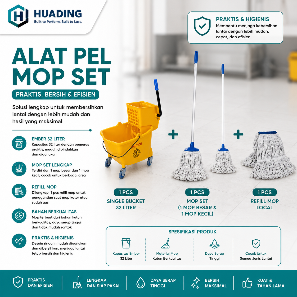 Alat Pel (Mop + Ember Kecil)