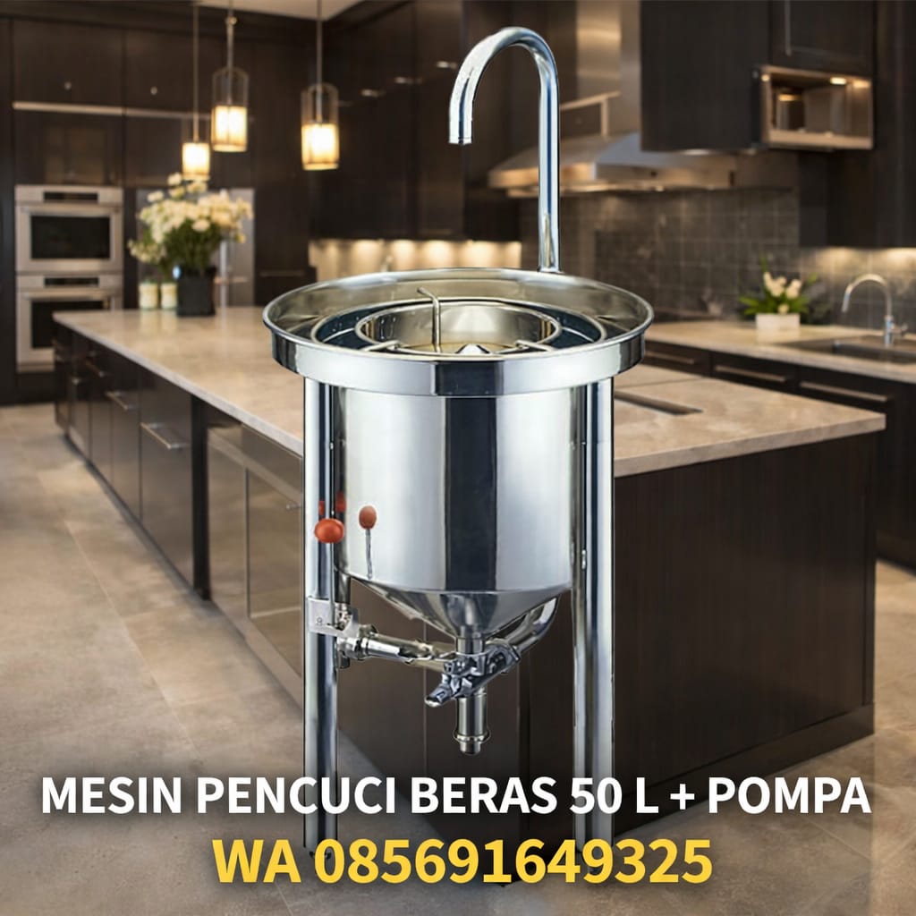 Alat Pencuci Beras Kap 50L + Pompa Mesin