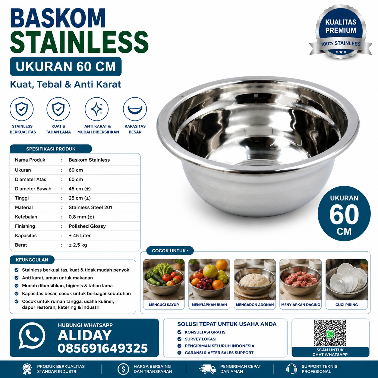 Baskom Stainless UK 60