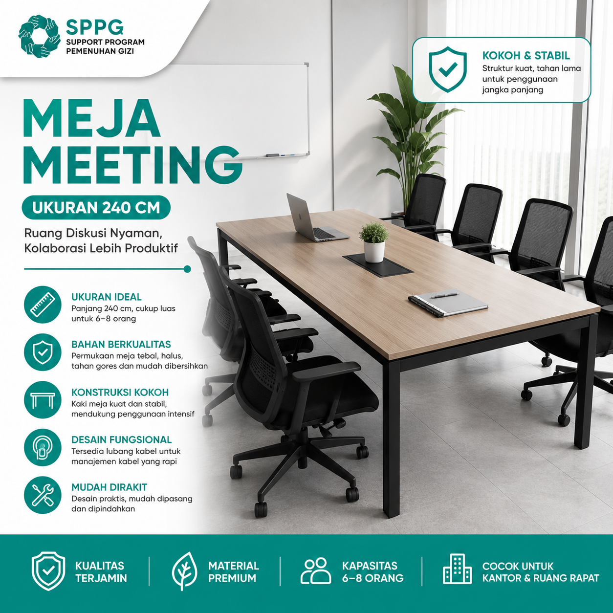 Meja Meeting UK 240
