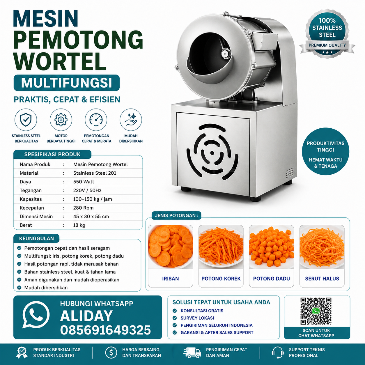 Mesin Pemotong Wortel / Sayur