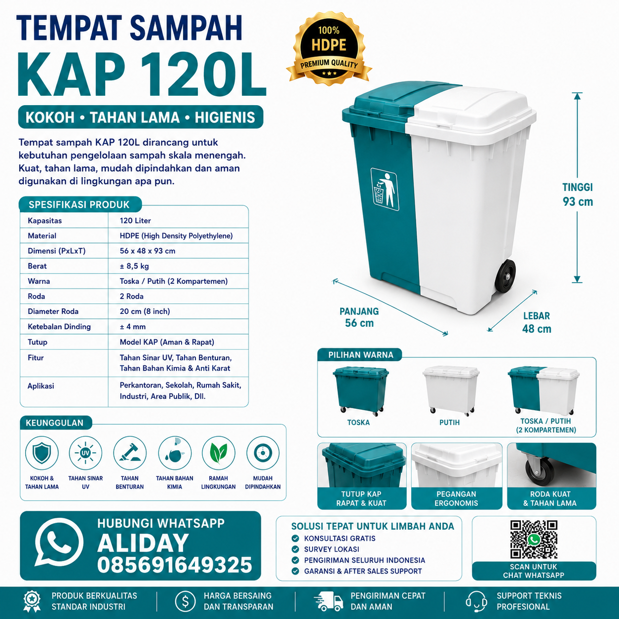 Tempat Sampah 120 L