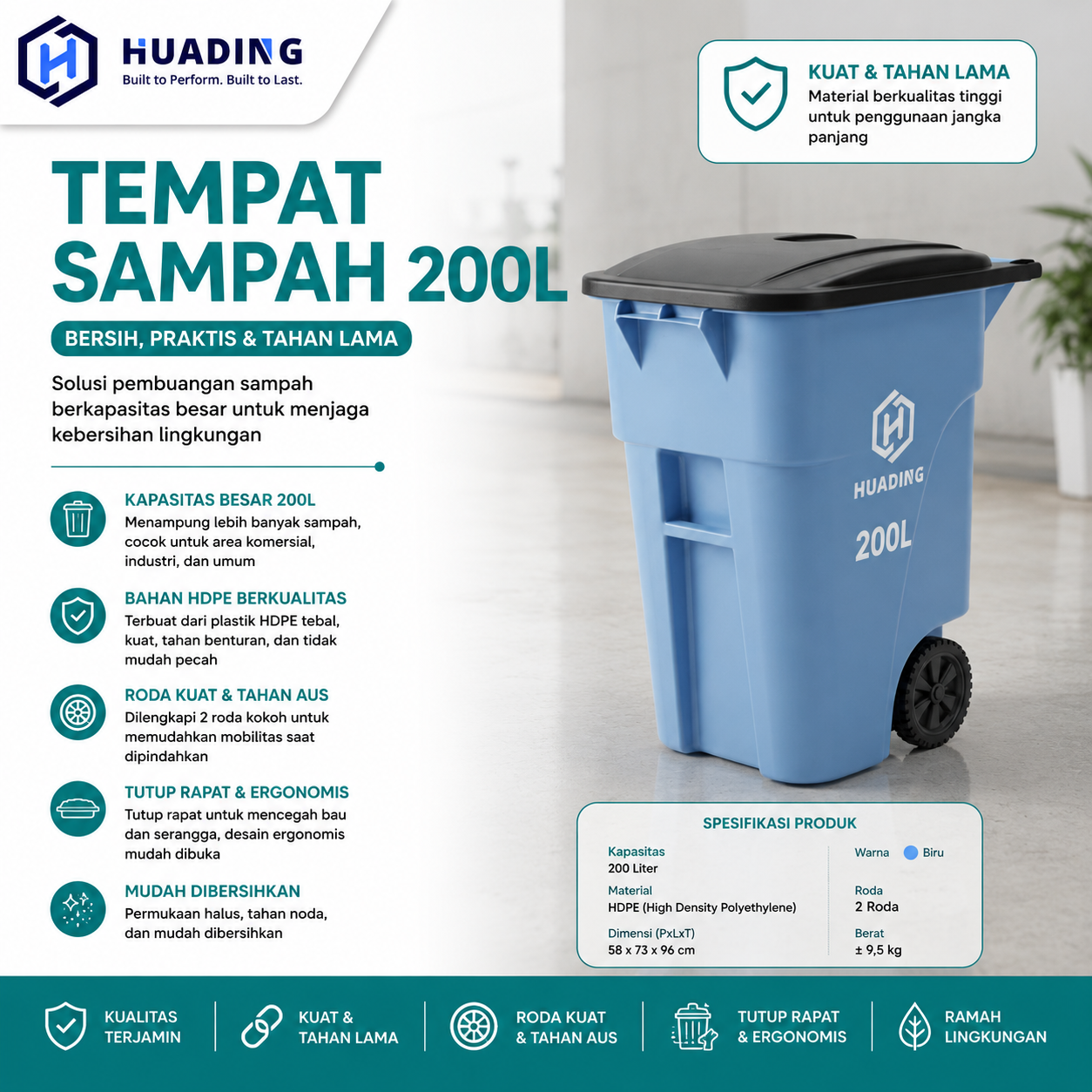 Tempat Sampah 200L